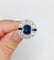 Bague 58 Bague cible Art déco en or blanc 18k, saphir 3 ct et diamants 1,50 ct 58 Facettes A08031
