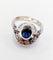 Bague 58 Bague cible Art déco en or blanc 18k, saphir 3 ct et diamants 1,50 ct 58 Facettes A08031