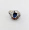 Bague 58 Bague cible Art déco en or blanc 18k, saphir 3 ct et diamants 1,50 ct 58 Facettes A08031