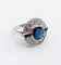 Bague 58 Bague cible Art déco en or blanc 18k, saphir 3 ct et diamants 1,50 ct 58 Facettes A08031