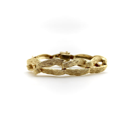 Bracelet Zelman & Friedman - Bracelet vintage en or 14k à maillons allongés 58 Facettes 11241