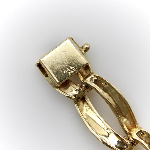Bracelet Zelman & Friedman - Bracelet vintage en or 14k à maillons allongés 58 Facettes 11241