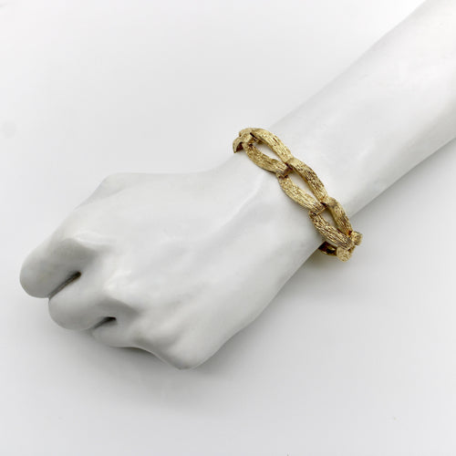 Bracelet Zelman & Friedman - Bracelet vintage en or 14k à maillons allongés 58 Facettes 11241