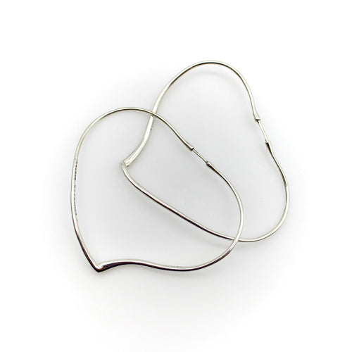 Boucles d'oreilles Tiffany & Co. - Créoles Elsa Peretti Open Heart en argent sterling 58 Facettes