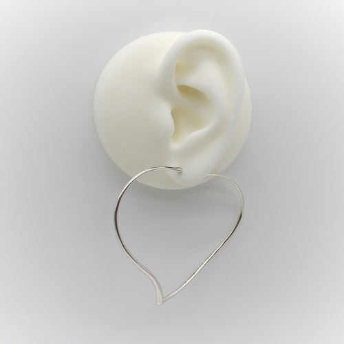 Boucles d'oreilles Tiffany & Co. - Créoles Elsa Peretti Open Heart en argent sterling 58 Facettes