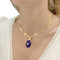 Collier Collier moderniste en or jaune, lapis-lazuli et diamants 58 Facettes 35928