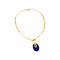 Collier Collier moderniste en or jaune, lapis-lazuli et diamants 58 Facettes 35928