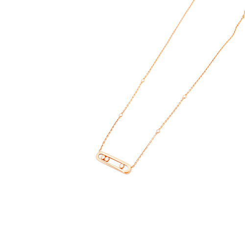 Collier Messika - Collier Baby Move en or rose 750 et diamants 58 Facettes 36082