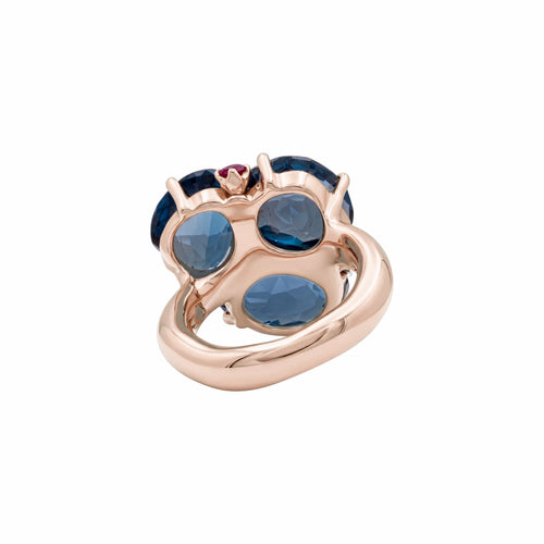 Bague 55 Pomellato - Bague Bahia en or rose 750, topazes bleu London et saphirs roses 58 Facettes 36024