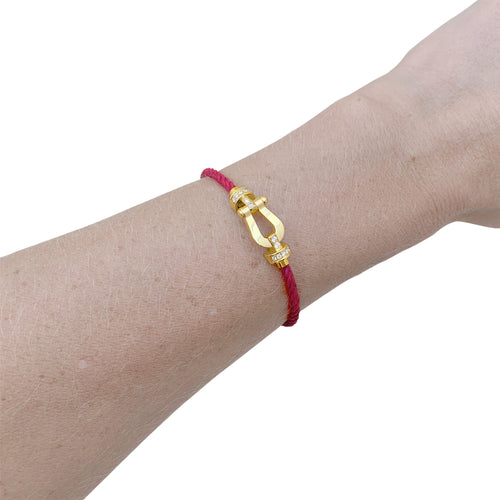 Bracelet Fred - Bracelet Force 10, moyen modèle, semi-pavé, or jaune et diamants 58 Facettes 36043