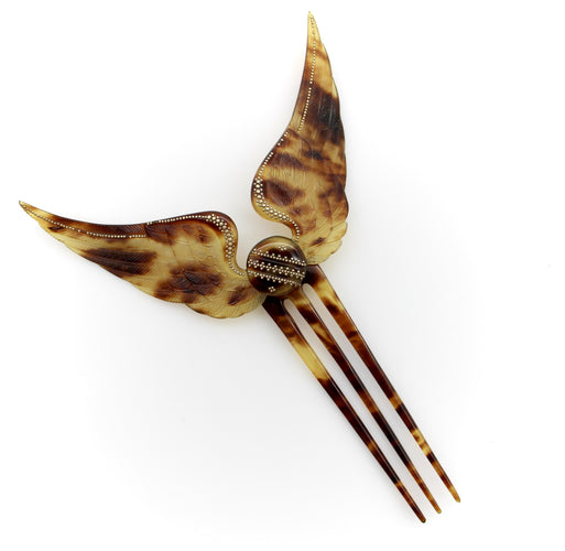 Peigne à cheveux victorien de style Empire français, à décor d’ailes et travail piqué 58 Facettes 11244