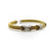 Bracelet Bracelet manchette vintage en or jaune 14 carats, diamants et détails en or blanc 58 Facettes 11243