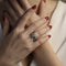 Bague Bague étoile pavée de diamants en or blanc 18k, 0,80 ct, taille 50/51 58 Facettes FB11274
