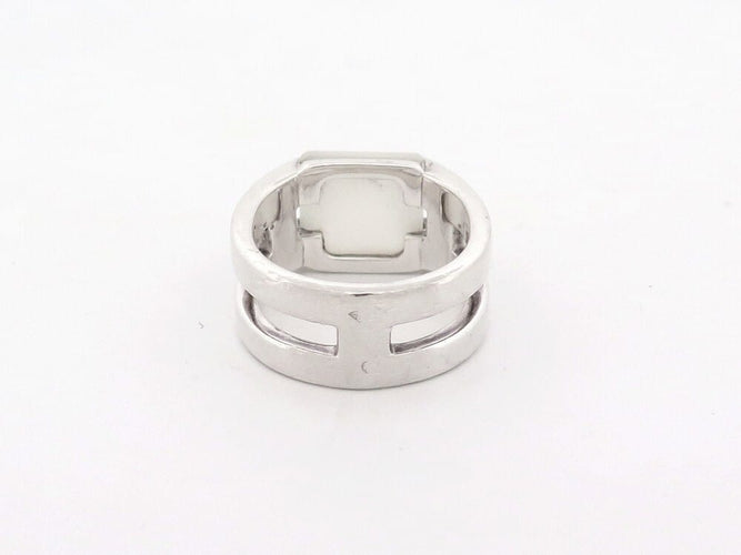 Bague 54 Hermès - Bague Médor en argent 925, pierre de lune et diamants, taille 54 58 Facettes 277602