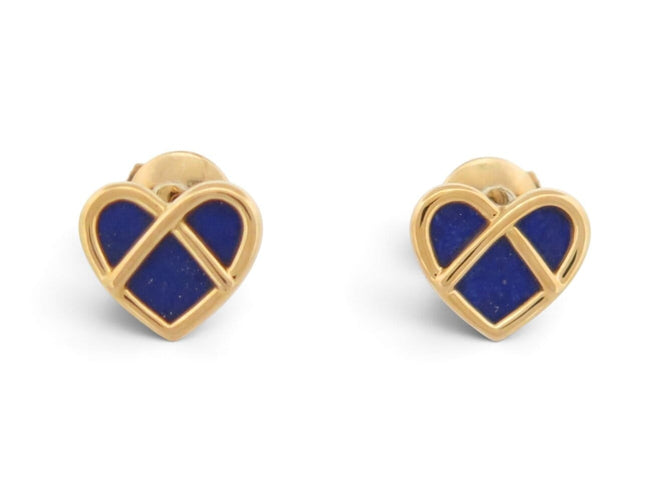 Boucles d'oreilles Poiray - Boucles d’oreilles L’Attrape-Cœur en or jaune 18k, lapis-lazuli 58 Facettes 276939