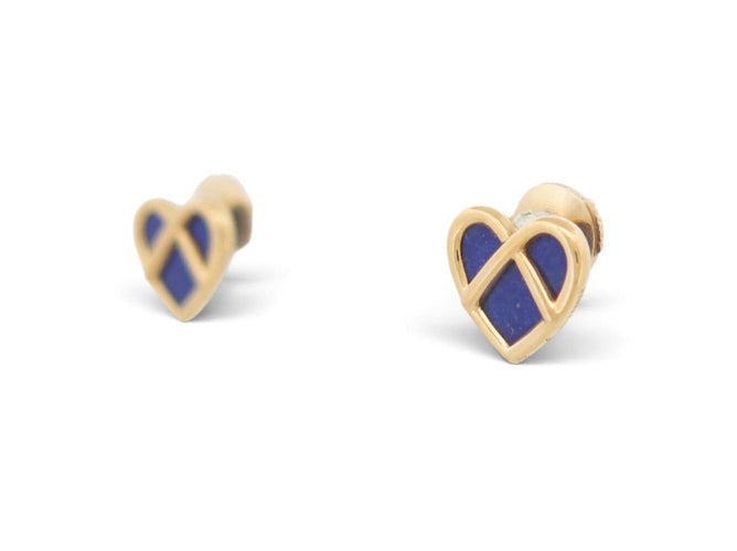 Boucles d'oreilles Poiray - Boucles d’oreilles L’Attrape-Cœur en or jaune 18k, lapis-lazuli 58 Facettes 276939