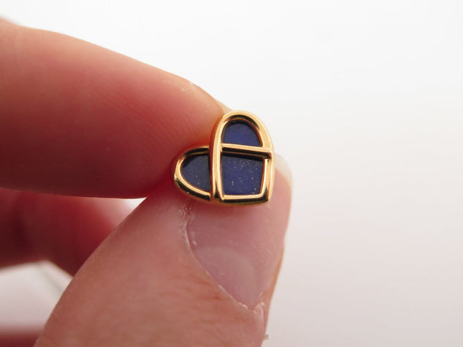 Boucles d'oreilles Poiray - Boucles d’oreilles L’Attrape-Cœur en or jaune 18k, lapis-lazuli 58 Facettes 276939
