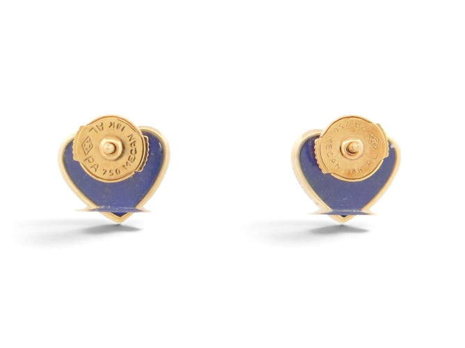 Boucles d'oreilles Poiray - Boucles d’oreilles L’Attrape-Cœur en or jaune 18k, lapis-lazuli 58 Facettes 276939