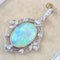 Pendentif Pendentif Art nouveau en or 18K et platine, opale et diamants 58 Facettes Pendentif-001