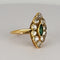 Bague 52 Bague navette en or jaune 18k, émeraude et diamants 58 Facettes