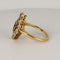 Bague 52 Bague navette en or jaune 18k, émeraude et diamants 58 Facettes