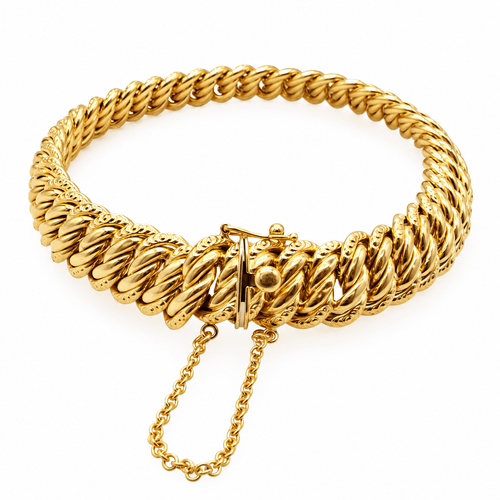 Bracelet Bracelet en maille américaine en or jaune 18 carats 58 Facettes Bracelet maille américaine en or jaune 18 carats
