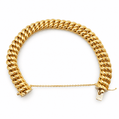 Bracelet Bracelet en maille américaine en or jaune 18 carats 58 Facettes Bracelet maille américaine en or jaune 18 carats