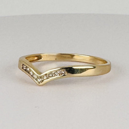 Bague 63 Bague en or jaune 14k en V avec diamants 58 Facettes 2608003