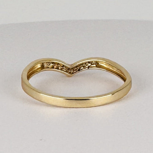Bague 63 Bague en or jaune 14k en V avec diamants 58 Facettes 2608003