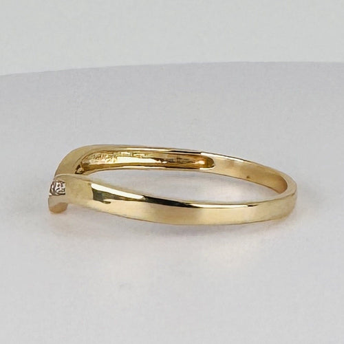 Bague 63 Bague en or jaune 14k en V avec diamants 58 Facettes 2608003