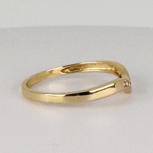 Bague 63 Bague en or jaune 14k en V avec diamants 58 Facettes 2608003