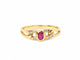 Bague 53 Bague vintage - rubis ovale 0,20 ct et diamants, or jaune 18 carats 58 Facettes 33883