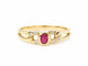 Bague 53 Bague vintage - rubis ovale 0,20 ct et diamants, or jaune 18 carats 58 Facettes 33883