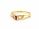Bague 53 Bague vintage - rubis ovale 0,20 ct et diamants, or jaune 18 carats 58 Facettes 33883