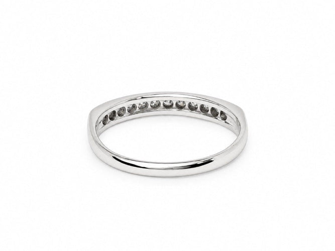 Bague 54.5 Demi-alliance en or blanc 18 carats avec diamants, 0,24 ct, taille 54,5 58 Facettes 33872