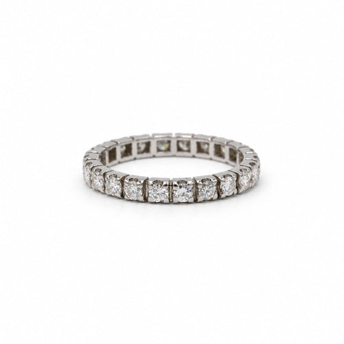 Bague 56 Alliance américaine en or blanc 750‰ avec 22 diamants 58 Facettes 260278R