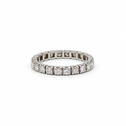 Bague 56 Alliance américaine en or blanc 750‰ avec 22 diamants 58 Facettes 260278R