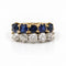 Bague 52 Double demi-alliance - Or jaune et blanc 750‰, diamants et saphirs 58 Facettes 260247R