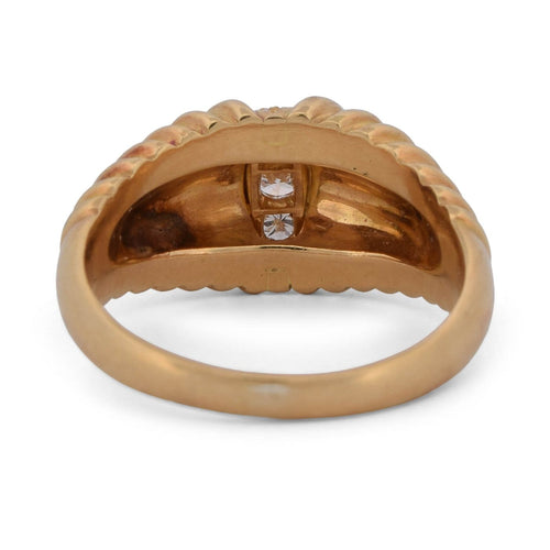 Bague 55 Parure - Bague et boucles d’oreilles en or jaune 18 kt avec diamants 58 Facettes PR2 133-12 (00029)
