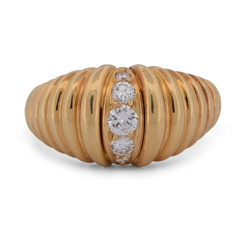 Bague 55 Parure - Bague et boucles d’oreilles en or jaune 18 kt avec diamants 58 Facettes PR2 133-12 (00029)