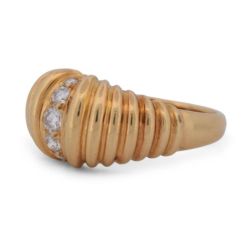 Bague 55 Parure - Bague et boucles d’oreilles en or jaune 18 kt avec diamants 58 Facettes PR2 133-12 (00029)