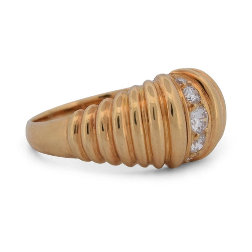 Bague 55 Parure - Bague et boucles d’oreilles en or jaune 18 kt avec diamants 58 Facettes PR2 133-12 (00029)