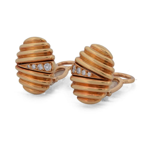 Bague 55 Parure - Bague et boucles d’oreilles en or jaune 18 kt avec diamants 58 Facettes PR2 133-12 (00029)