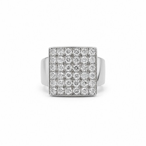 Bague 54 Bague pavée de diamants en or blanc, 1,44 ct 58 Facettes 1.0001726/7