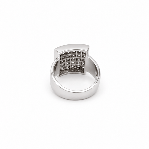 Bague 54 Bague pavée de diamants en or blanc, 1,44 ct 58 Facettes 1.0001726/7