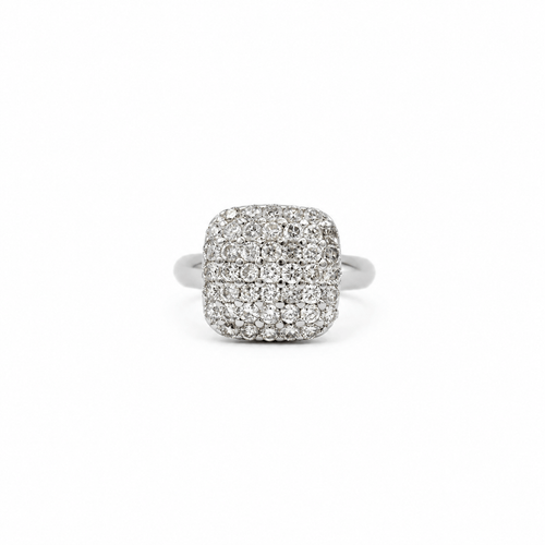 Bague 52.5 Bague en or blanc 18 carats pavée de 45 diamants, 1,20 ct 58 Facettes 1.0001726/8