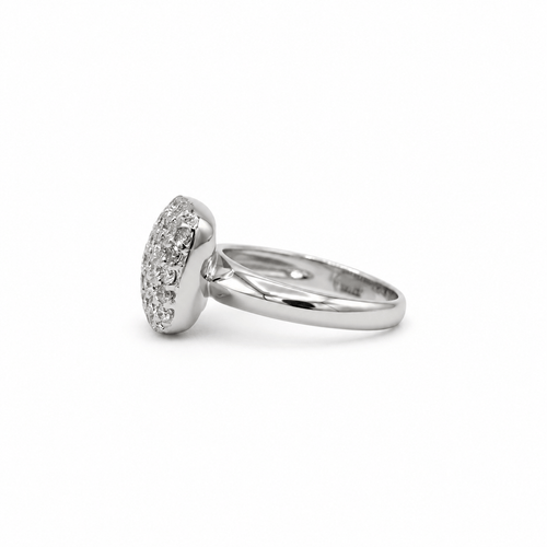 Bague 52.5 Bague en or blanc 18 carats pavée de 45 diamants, 1,20 ct 58 Facettes 1.0001726/8