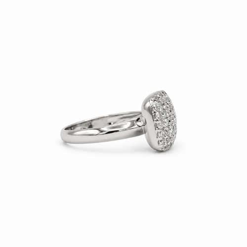 Bague 52.5 Bague en or blanc 18 carats pavée de 45 diamants, 1,20 ct 58 Facettes 1.0001726/8