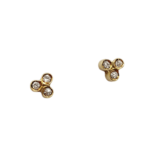 Boucles d'oreilles Puces d’oreilles vintage en or 18k et diamants 58 Facettes A07939