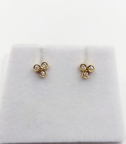 Boucles d'oreilles Puces d’oreilles vintage en or 18k et diamants 58 Facettes A07939